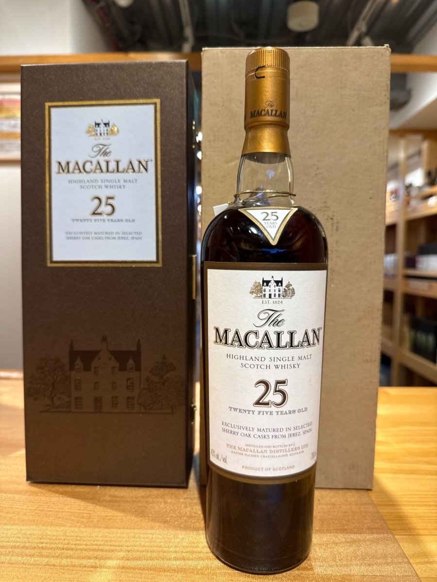 マッカラン25年 シェリーカスク シングルモルトウイスキー700ml旧ボトル箱付き - LIQUOR JOY
