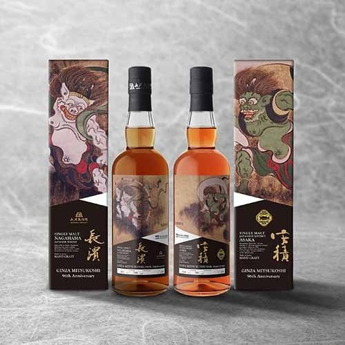 銀座三越限定 <長濱蒸溜所> シングルモルト長濱 銀座三越96thAnniversary ~雷神ラベル~Red Wine Cask - LIQUOR JOY