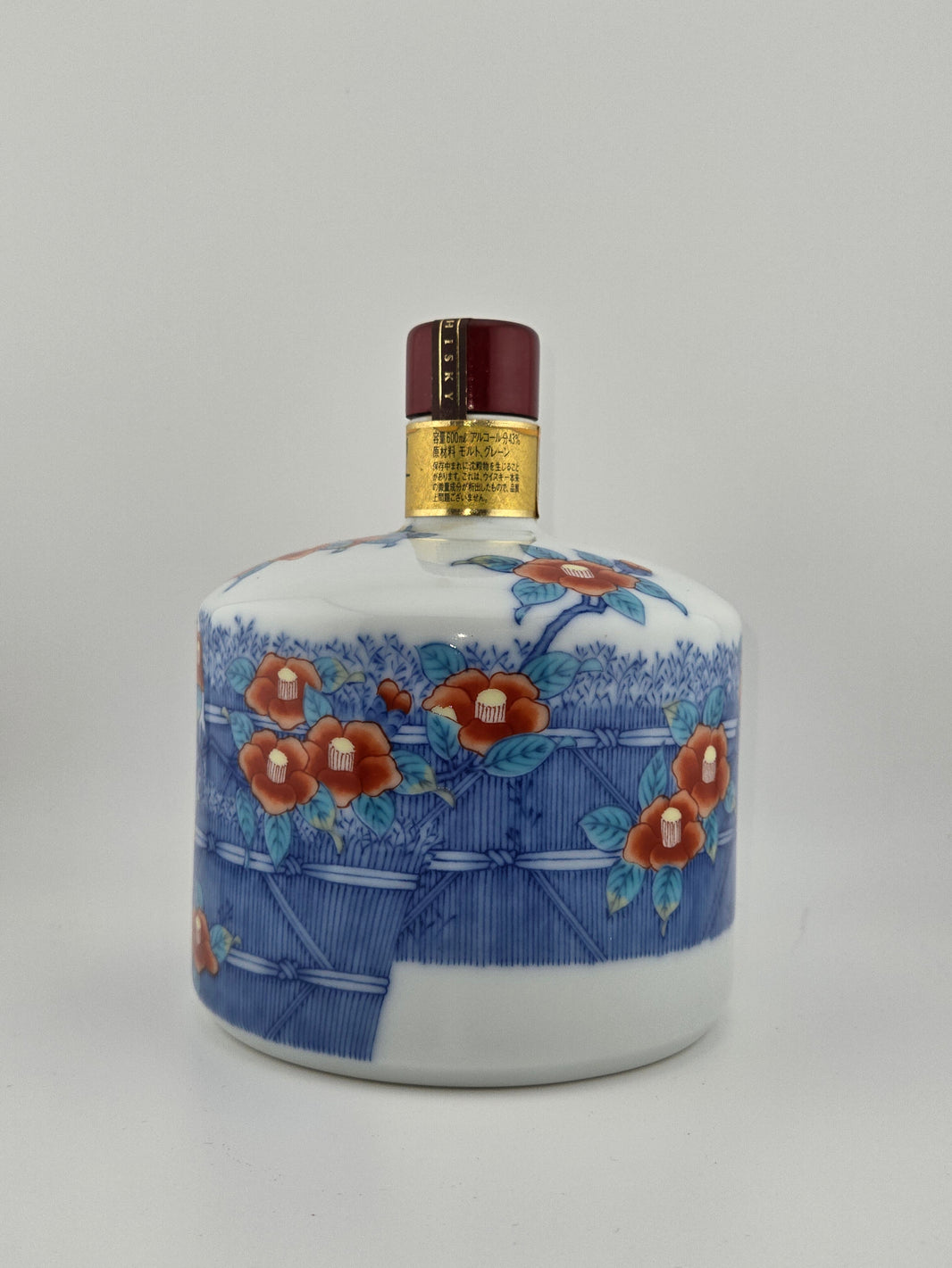 image 響21年 響 HIBIKI ひびき 有田焼 サントリー SUNTORY 有田焼 色絵椿柴垣文筒形瓶 陶器ボトル