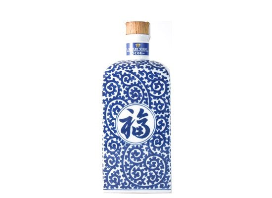 山崎12年 有田焼 染付蛸唐草「福」文角瓶 - LIQUOR JOY