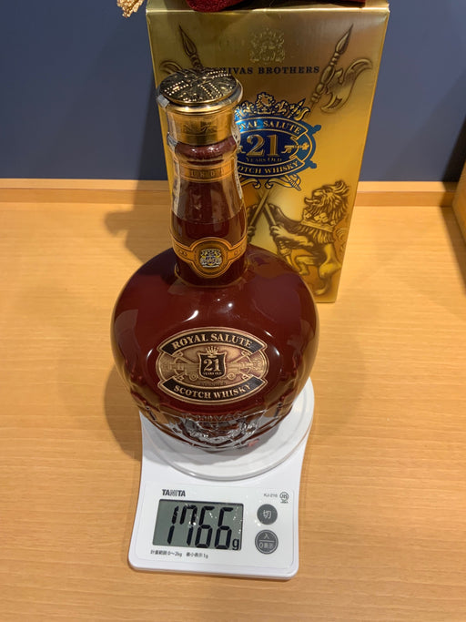 古酒  シーバスロイヤルサルート 21年 茶色陶器ボトル 750ml  ブレンデッド スコッチ　巾着袋/箱付き