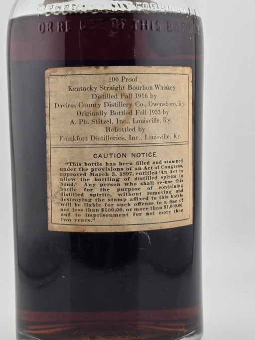 Old Fitzgerald 17 Year Old 100 Proof 1916 (1 Bottle Quart)