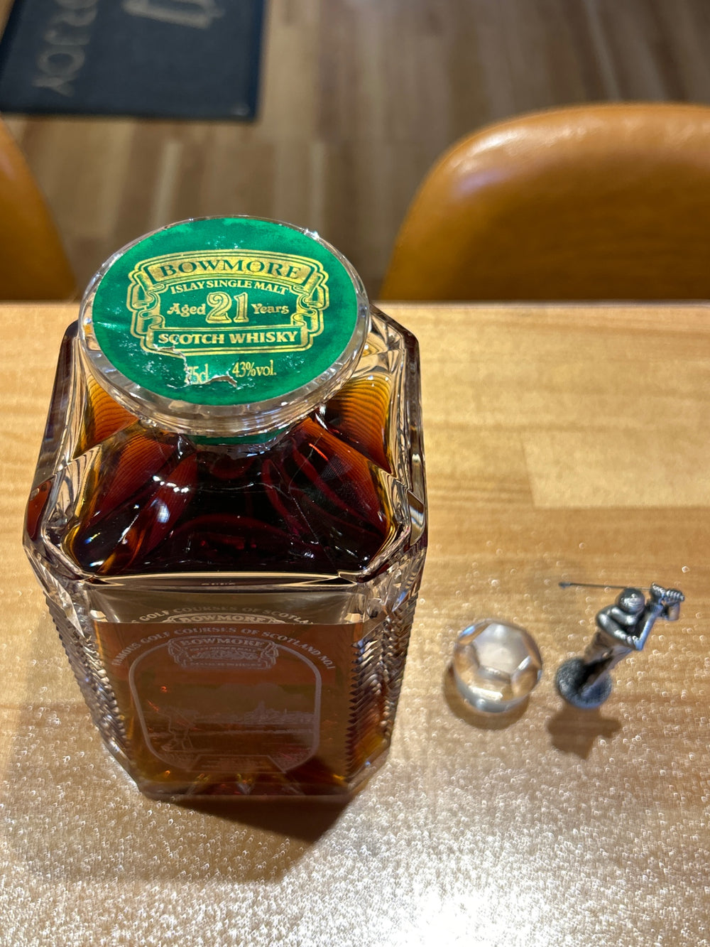 Bowmore 21 Year Old Whisky Crystal Decanter Golf