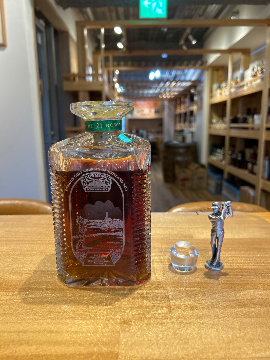 image Bowmore 21 Year Old Whisky Crystal Decanter Golf