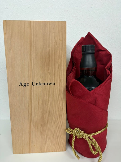 サントリー ピュアモルト Age Unknown エイジアンノウン 勲一等瑞宝章受賞記念 ウイスキー 750ml 43％ 木箱/冊子/ご挨拶状/赤布/紐 - LIQUOR JOY