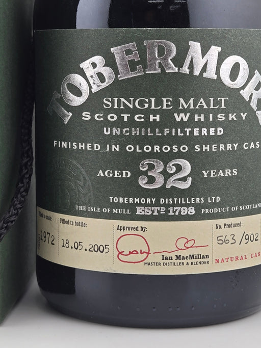 1972 Tobermory 32 Year Old Oloroso Sherry Cask Finish Single Malt Scotch Whisky
