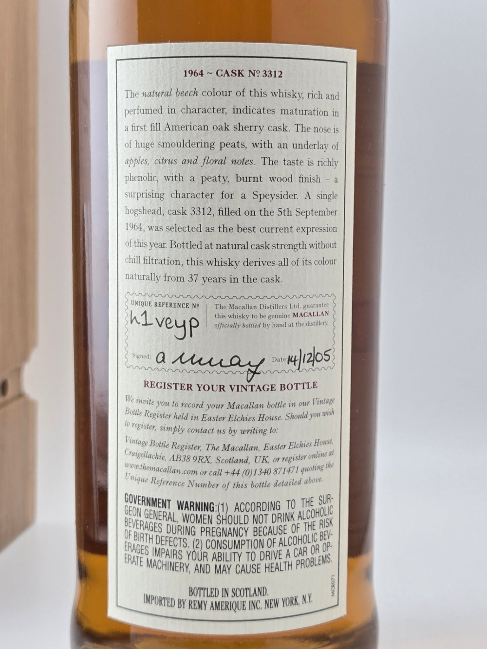 The Macallan Fine & Rare 37 Year Old 58.2 abv 1964 (1 BT70