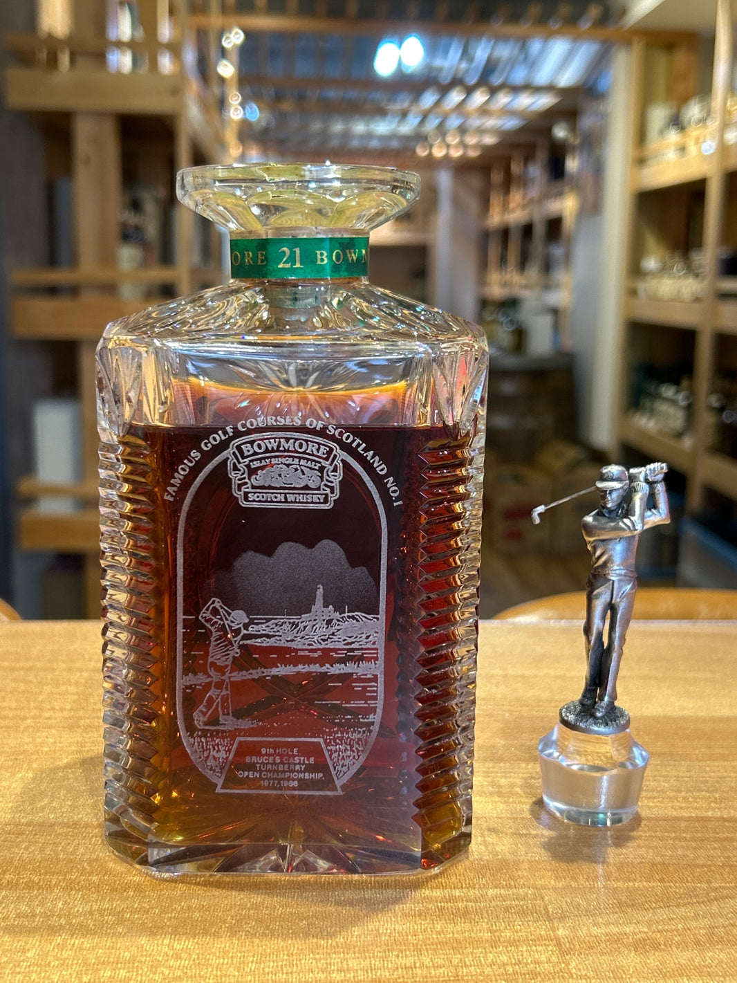 Bowmore 21 Year Old Whisky Crystal Decanter Golf